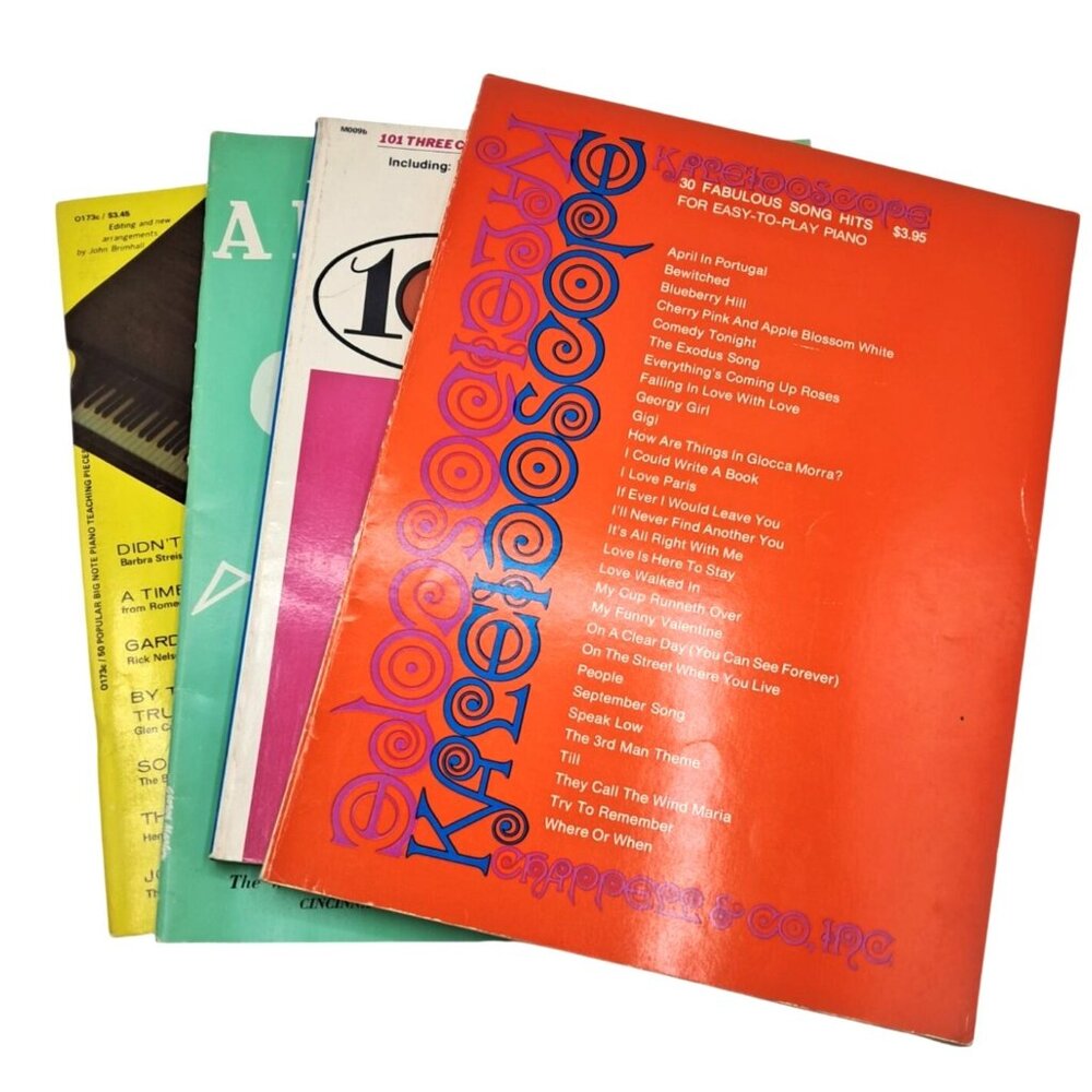 Vintage Sheet Music Lot - Easy Piano Solos Simplified Arrangements & Technical E